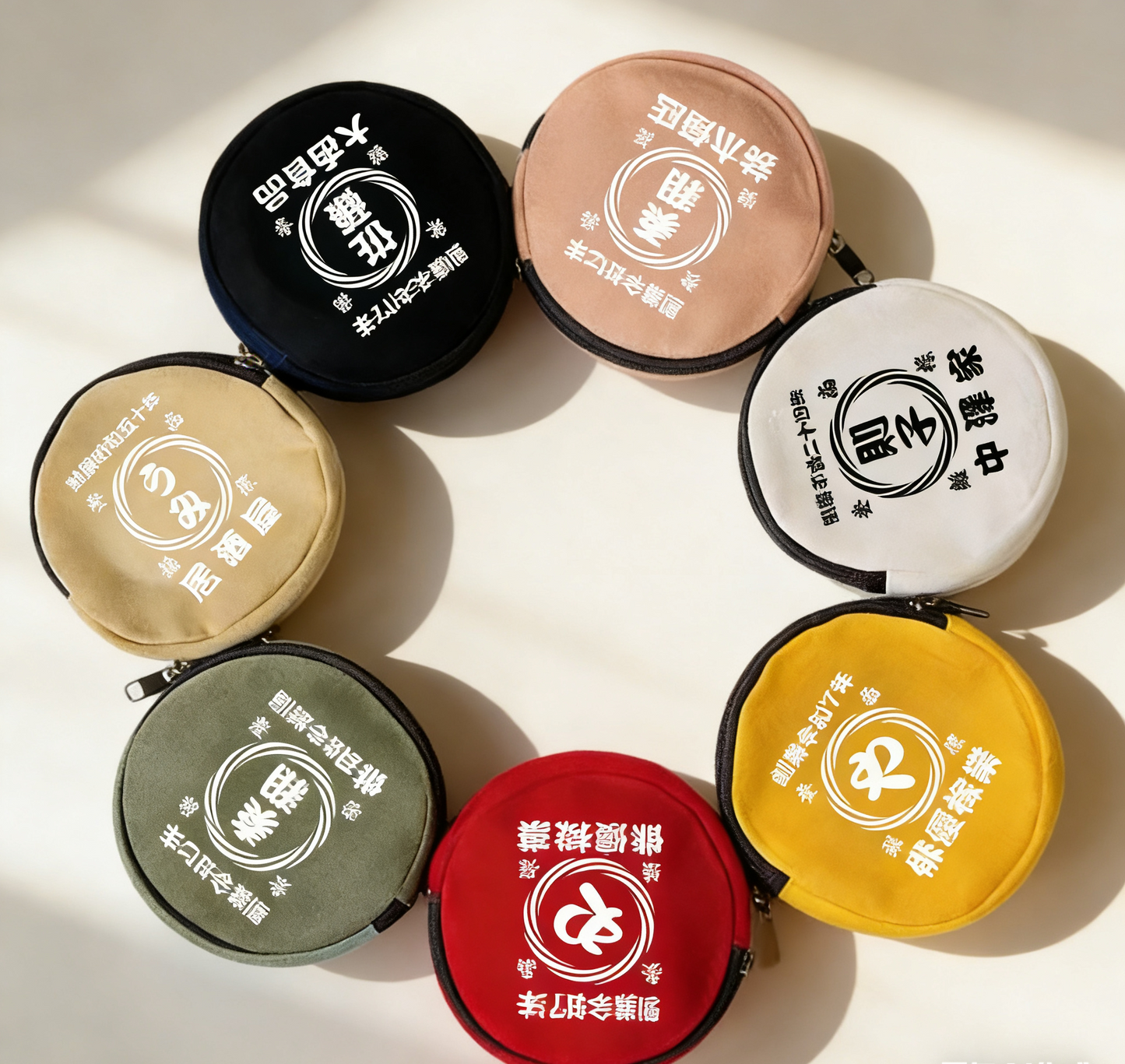 渦 柄 収納ポーチ 名前入り 小銭入れ 商店風 コインケース ミニ財布  創業年開店祝い 誕生ギフト