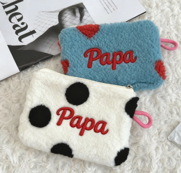 【オーダーメイド】名前刺繍可能！お名前入り 刺繍収納ポーチ／小銭入れ