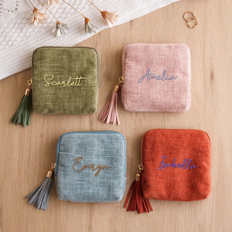 【オーダーメイド】名前刺繍可能！お名前入り 小銭入れ