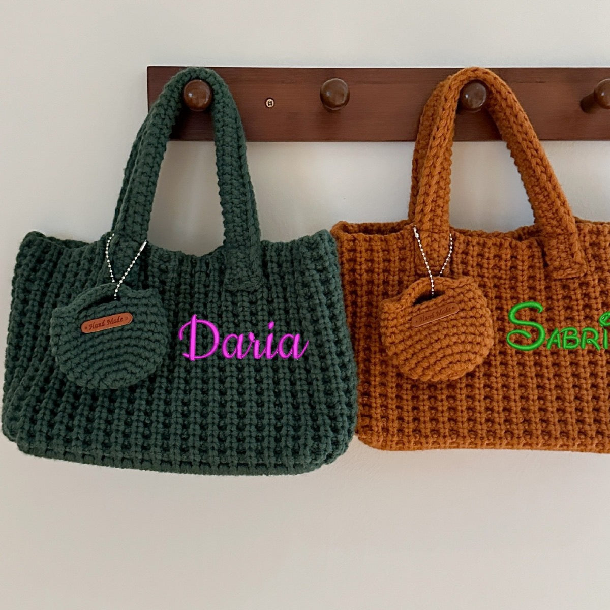 【オーダーメイド】名前刺繍可能！お名前入り トートバッグ　収納ハンドバッグ