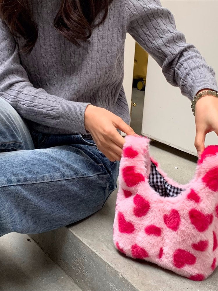 【オーダーメイド】名前刺繍可能！お名前入り トートバッグ もこもこトートバッグ｜可愛くて便利な収納ポーチ