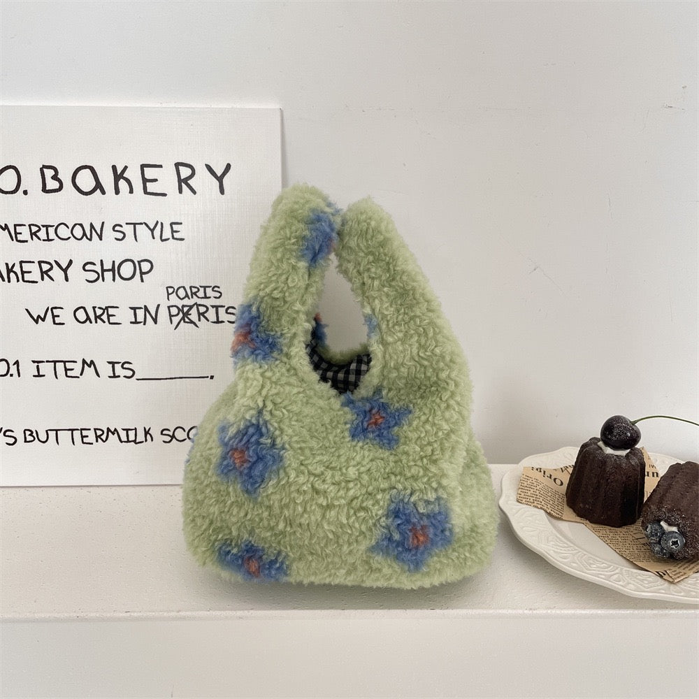 【オーダーメイド】名前刺繍可能！お名前入り トートバッグ もこもこトートバッグ｜可愛くて便利な収納ポーチ