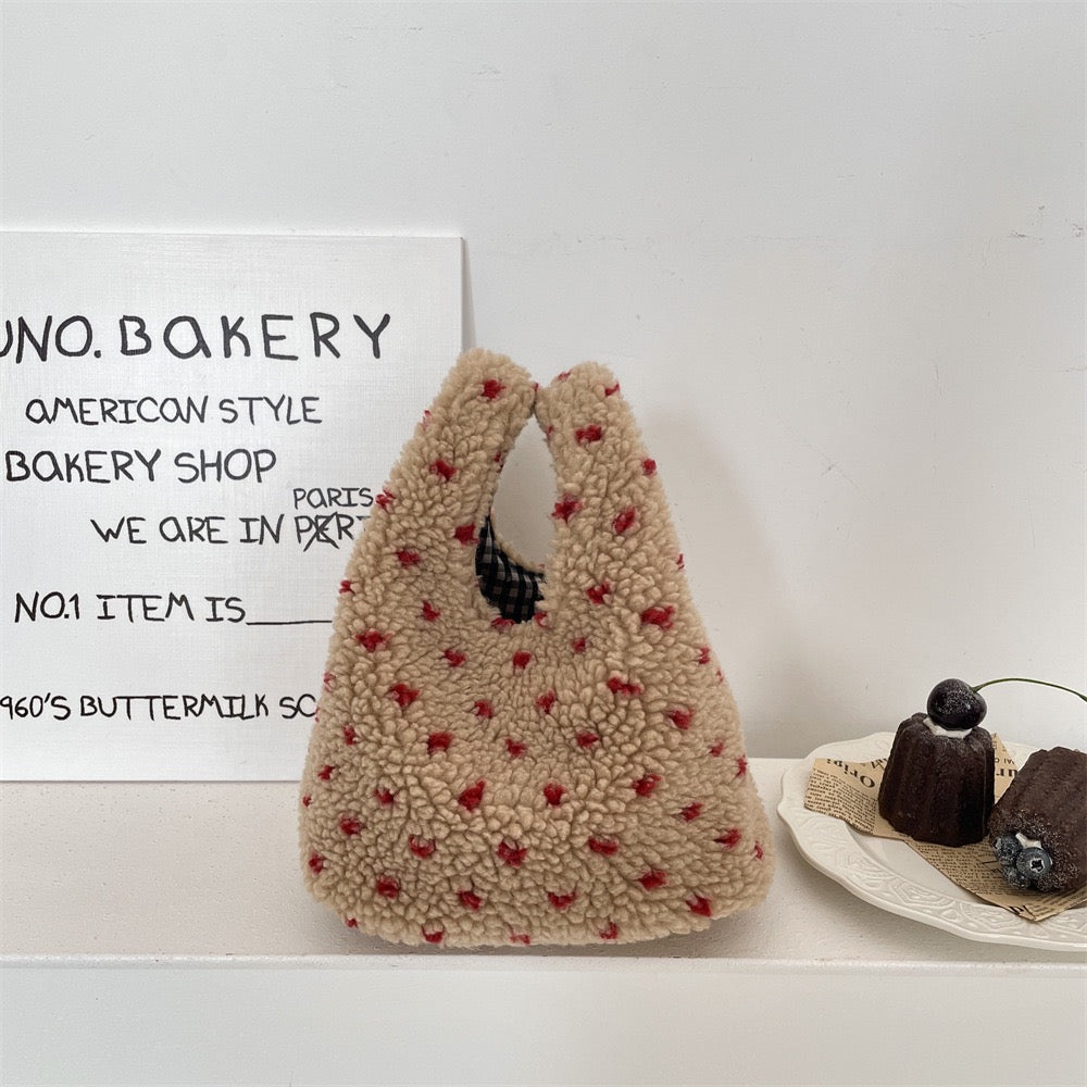 【オーダーメイド】名前刺繍可能！お名前入り トートバッグ もこもこトートバッグ｜可愛くて便利な収納ポーチ