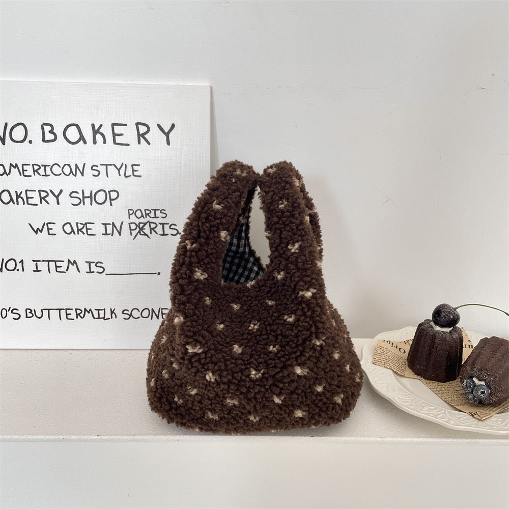 【オーダーメイド】名前刺繍可能！お名前入り トートバッグ もこもこトートバッグ｜可愛くて便利な収納ポーチ