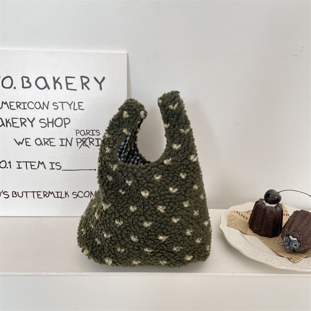 【オーダーメイド】名前刺繍可能！お名前入り トートバッグ もこもこトートバッグ｜可愛くて便利な収納ポーチ