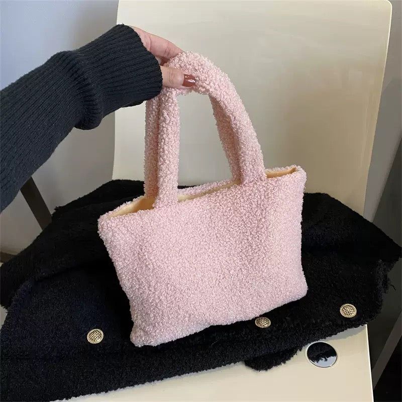 【オーダーメイド】名前刺繍可能！お名前入り トートバッグ もこもこトートバッグ｜可愛くて便利な収納ポーチ
