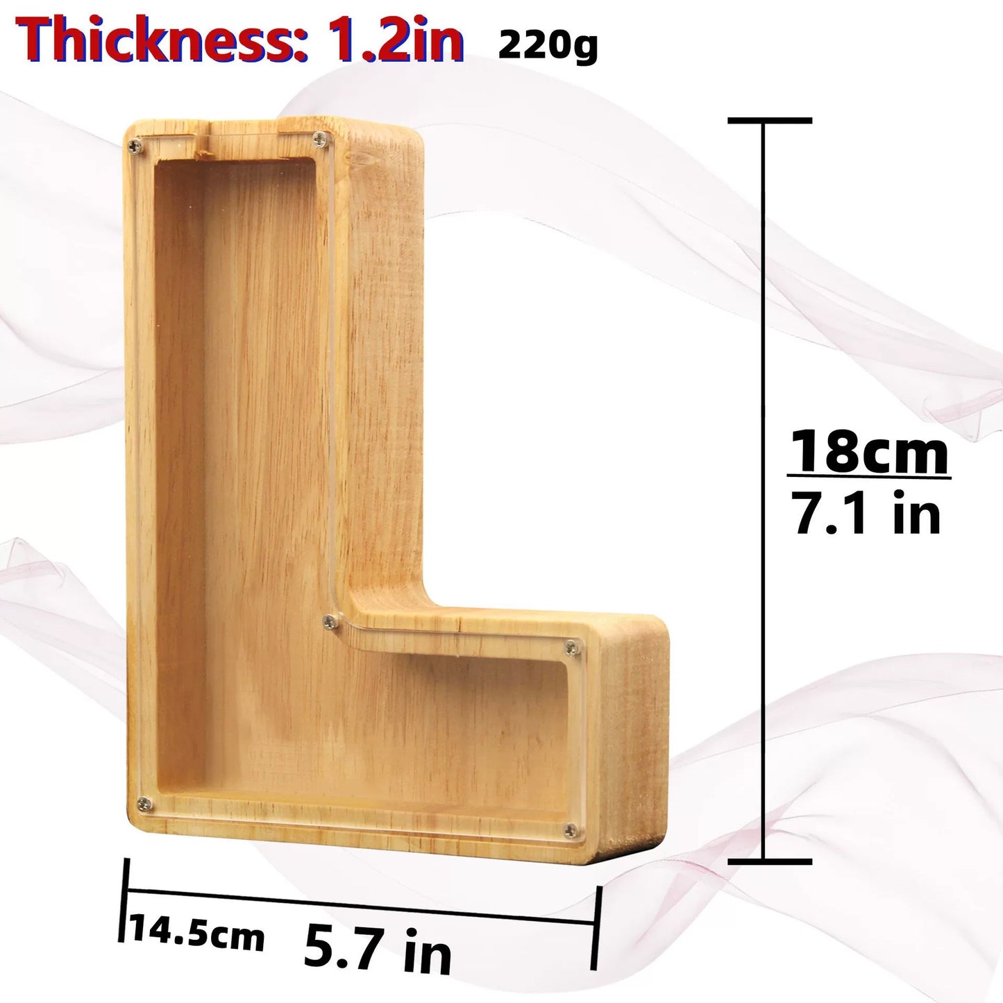 選べるアルファベットフォトフレーム - 手作りフラワー付き