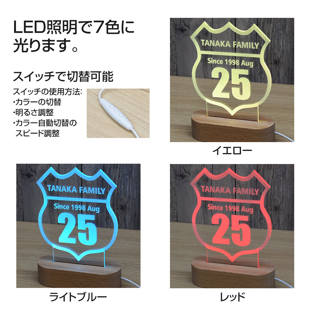 【オーダーメイド】オリジナル アクリル LEDスタンド 名入れ インテリア